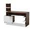 Baxton Studio Tobias Mid-Century Two-Tone White and Walnut Brown Finished Wood Storage Computer Desk with Shelves 181-11692-Zoro - alternate 1